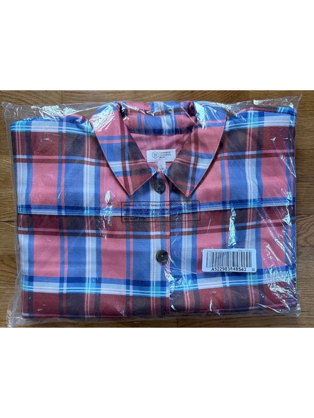Large - Women - Candace Cameron Bure Blossom Plaid Shirt